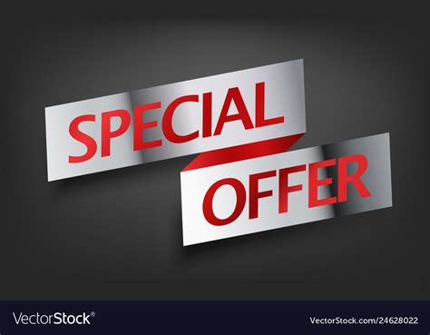 Special Offer Advertising Banner Metal Shining Vector Image