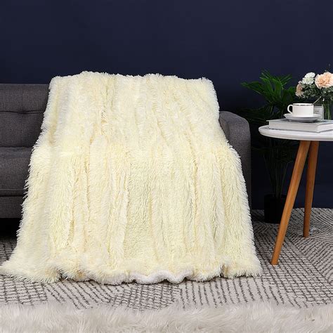 Luxury Faux Fur Blanket Soft Warm Shaggy Sherpa For Sofa Couch Bed Plush Fluffy Fleece