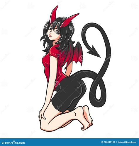 Cartoon Devil Girl Stock Vector Illustration Of Pinup 226840104