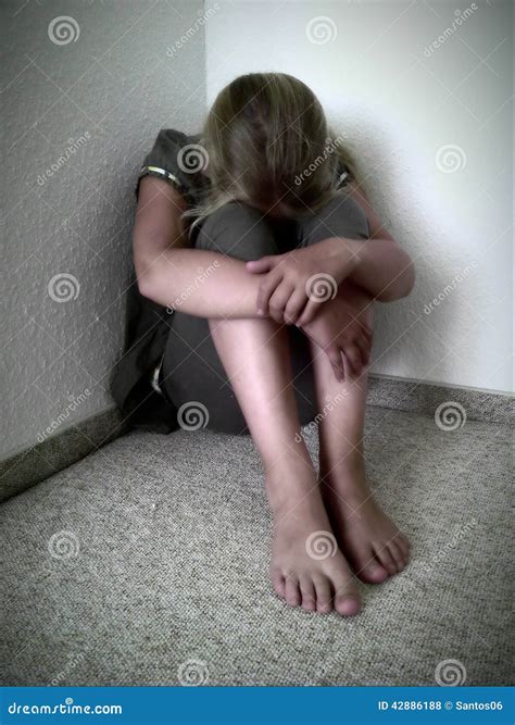 Sad Child Stock Photo Image Of Sitting Corner Crying 42886188
