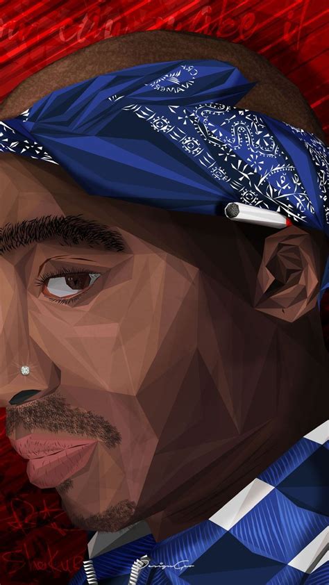 Tupac Shakur Rapper Low Poly Artwork By Digital Illustrator Designgeo