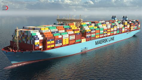 Artstation Madrid Maersk Container Ship 3d Model