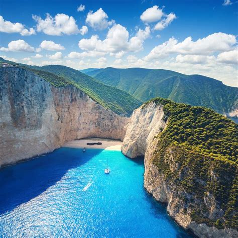 The Amazing Navagio Beach In Zante Greece With The Famous Wrecked