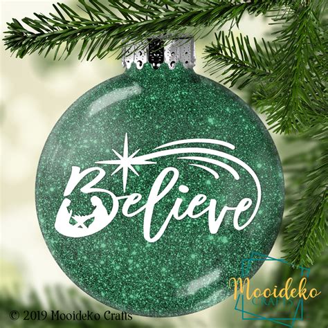 Believe Glittered Christmas Ornament Mooideko Crafts