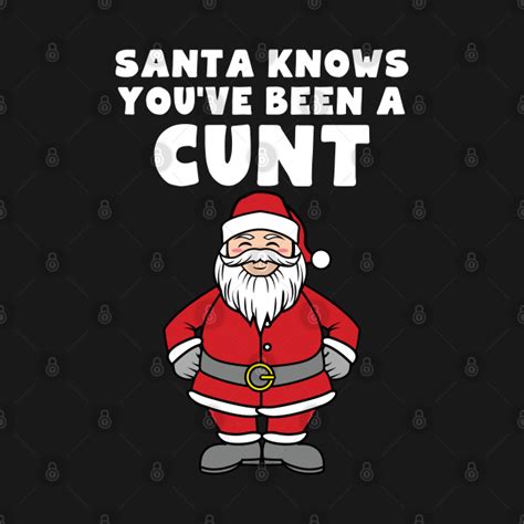 Santa Knows You Ve Been A Cunt Rude Christmas T Shirt Teepublic