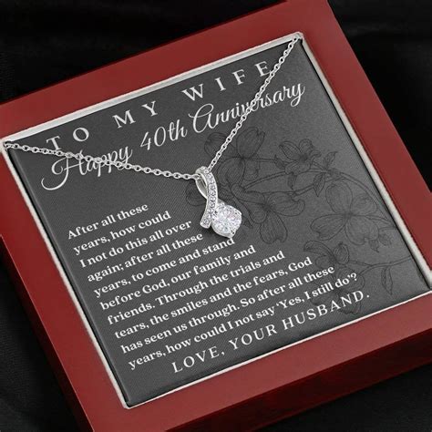 40th Anniversary T For Wife 40 Years Marriage Necklace Etsy