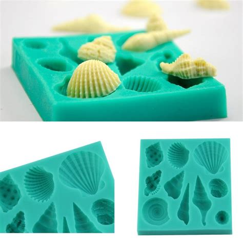 cute romantic seashell sea shell silicone cake mould chocolate fondant mold soap molds silicone