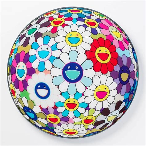 He works in fine arts media (such as painting and sculpture) as well as commercial media (such as fashion, merchandise, and animation) and is known for blurring the line between high and low arts. Takashi Murakami - Flower Ball (3-D) Sequoia sempervirens, Print For Sale at 1stdibs