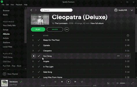 Saved Album Song Selection Bug The Spotify Community