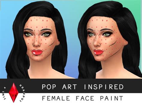 Pop Art Inspired Face Paint At Sims 4 Krampus Sims 4 Updates