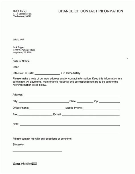 Template Change Of Ownership Letter
