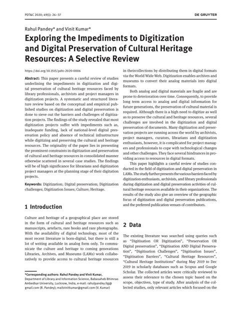 Pdf Exploring The Impediments To Digitization And Digital