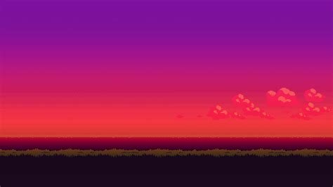 Pixel Art Landscape Sunset 16 Bit Hd Wallpaper Rare Gallery