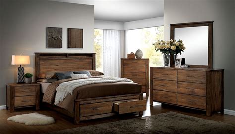 Buy modern platform bed sets with drawer storage at low discount sale prices for asian oriental platform beds in upholstered leather, japanese solid wooden oak or mahogany to simple black. Elkton Oak Platform Storage Bedroom Set, CM7072Q ...