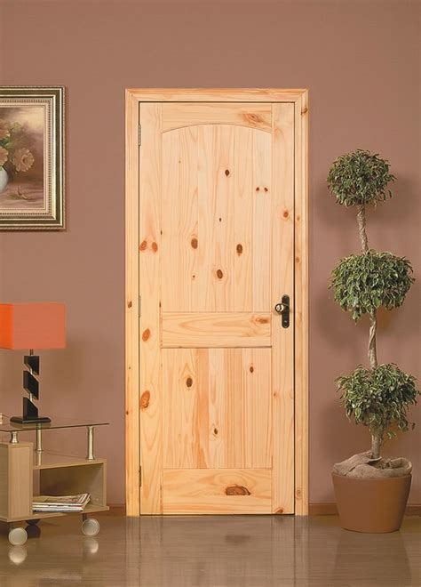 Pine Two Panel Arch Top Knotty Wood Interior Door Prehung Off