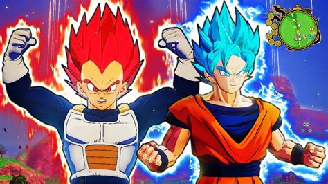 New Goku And Vegeta Transform Into Super Saiyan God To Blue In Dragon