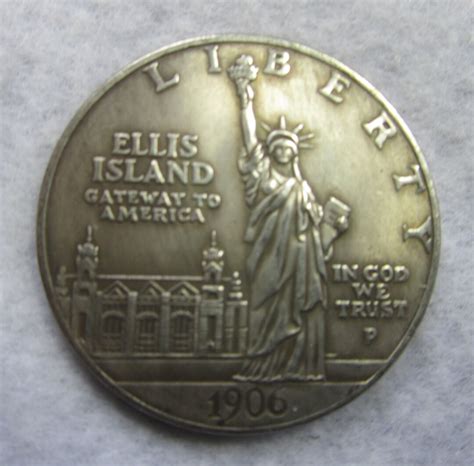 Ellis Islandstatue Of Liberty 1906 Usa Dollar Silver Etsy