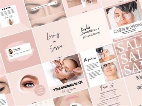 35 Editable Lashes Nude Palette Business Instagram Templates Etsy UK