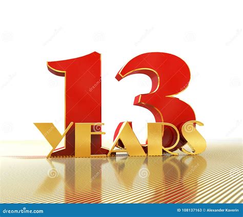 Golden Number Thirteen Number 13 And The Word Stock Illustration Illustration Of Beautiful