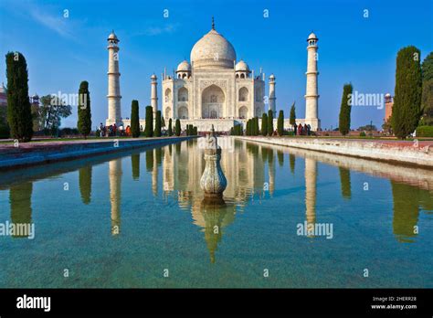 Beautiful Taj Mahal In India With Blue Sky Stock Photo Alamy