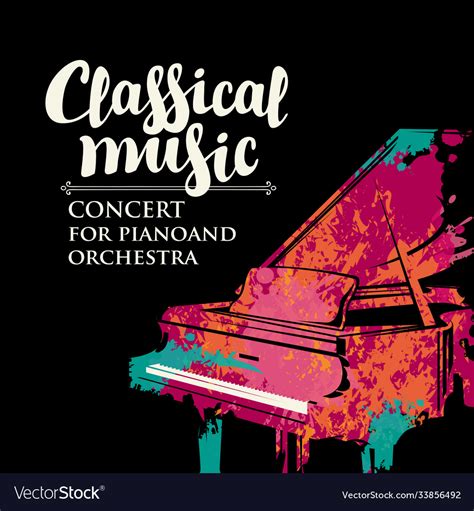 Poster Classical Music Concert With Grand Piano Vector Image