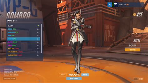 Overwatchs Sombra Goes Live On Ptr Here Are All Her Skins Gamespot