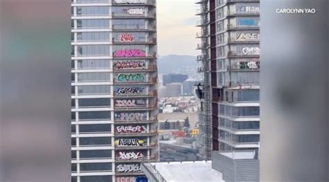 Video Shows Daredevil Tagger On Ledge Of Downtown Los Angeles Skyscraper
