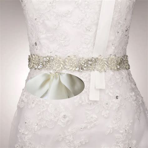 Jlzxsy Wedding Bridal Sash Pearl Crystal Rhinestone Wedding Belts