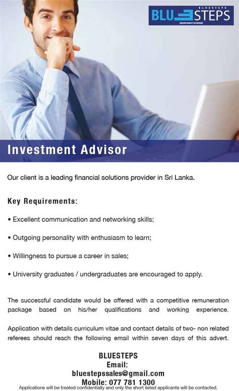 Investment consultants work directly with clients to provide advice and guidance on investment products and the investment consultant may attend networking events to connect with other financial advisors, meet with investment wholesalers to learn more. Investment Advisor
