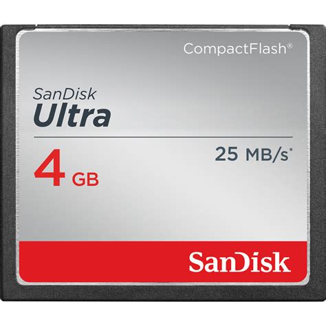 Sandisk 4gb Ultra Compactflash Memory Card Sdcfhs 004g A46 Bandh