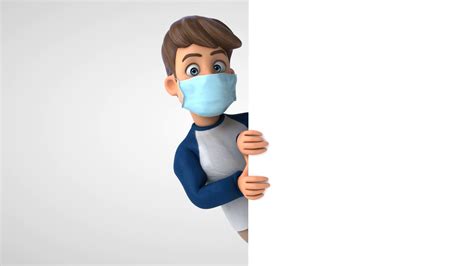 3D Animation of a cartoon character with a mask Motion Background ...