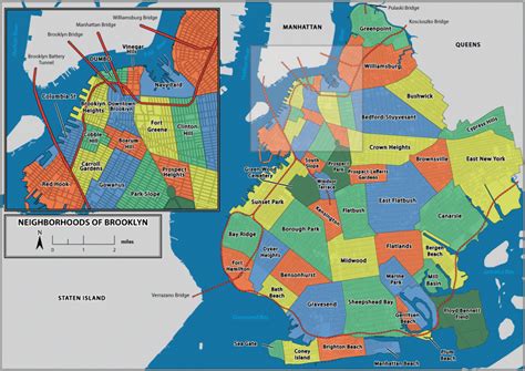 Map Of Nyc 5 Boroughs And Neighborhoods For Printable Map Of Brooklyn Ny Neighborhoods Printable