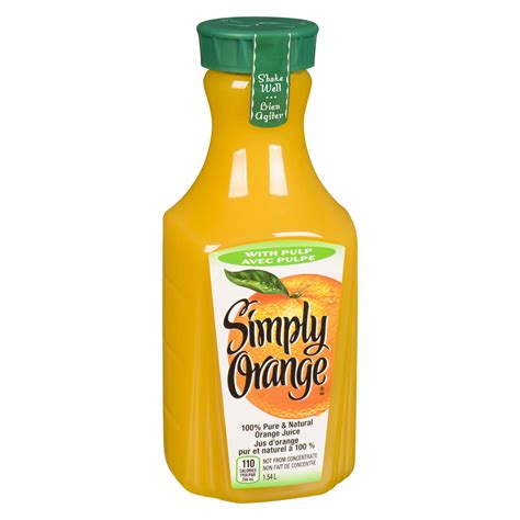 Simply Orange 100 Pure And Natural Orange Juice With Pulp 154 L