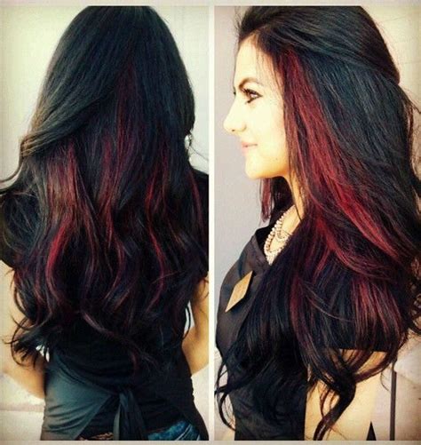 Classy Red Lowlights Long Layered Hairstyles For Girls To Show Off In