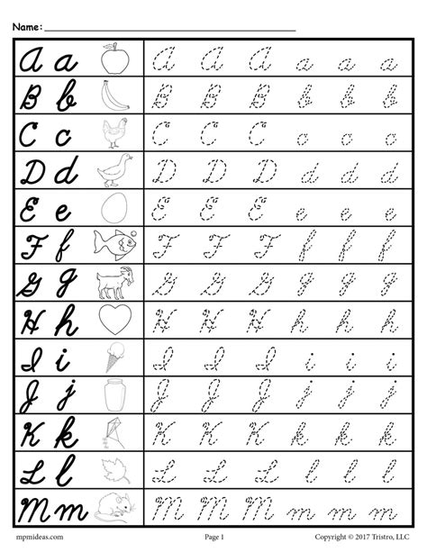 Cursive Uppercase And Lowercase Letter Tracing Worksheets Supplyme