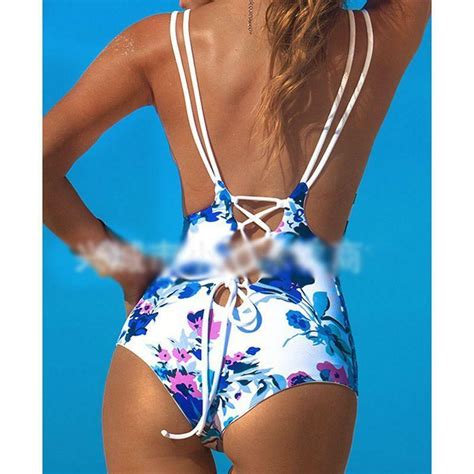 women s one piece bikini sexy swimsuit bathing monokini push up padded swimwear ebay
