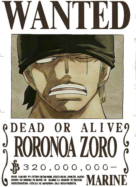 Paling Keren One Piece Wanted Posters Zoro Sweet Hunniteah