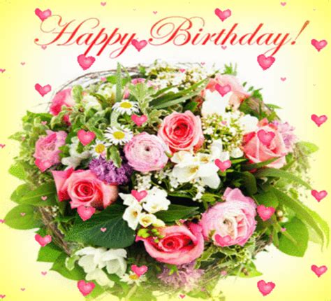 I think flower could be the best way of wishing a happy birthday. Birthday Flowers With Hearts... Free Flowers eCards ...