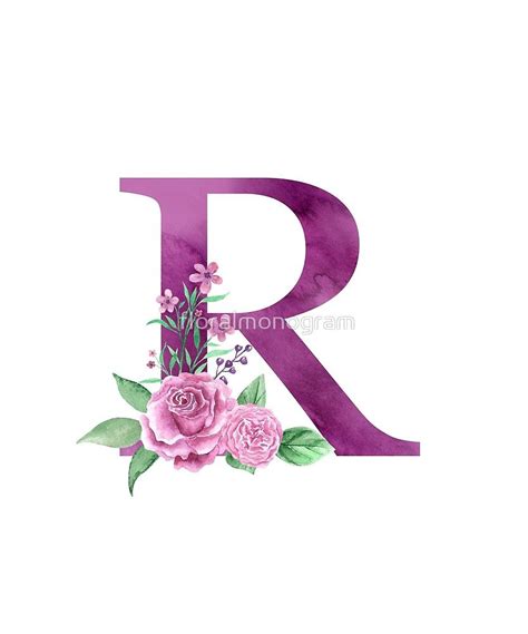 Monogram R Lovely Rose Bouquet Sticker By Floralmonogram Flower
