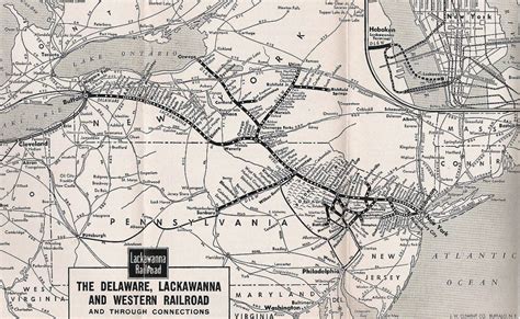 1960 Delaware Lackawanna And Western Railroad Map