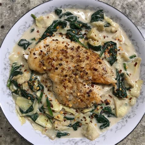 Whole 30 Chicken With Creamy Spinach Artichoke Sauce — Every Piece Fits