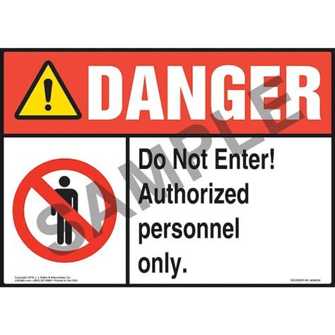 Danger Do Not Enter Authorized Personnel Only Sign With Icons Ansi