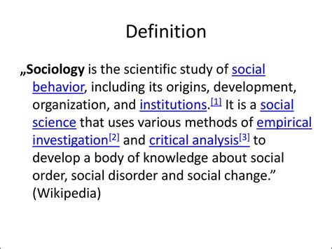 Social science is the branch of science devoted to the study of societies and the relationships among individuals within those societies. Introduction to sociology. Sociology as science ...