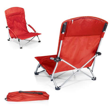 Picnic Time Tranquility Portable Beach Chair Red
