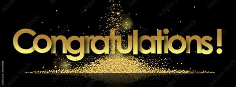 Congratulations In Golden Stars Background Stock Photo Adobe Stock