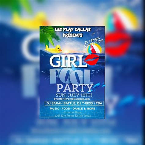 Lez Play Dallas Girl Rooftop Pool Party July 10th Sunday Crowne Plaza