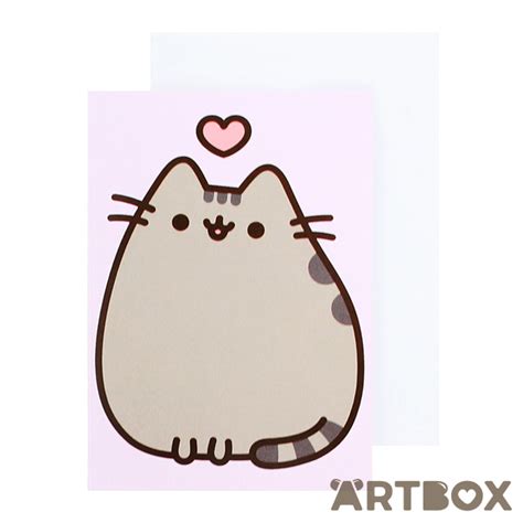 Buy Pusheen The Cat Heart Sitting Mini Greeting Card At Artbox