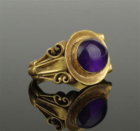 Magnificent Roman Gold And Amethyst Ringmagnificent Ancient Roman Gold