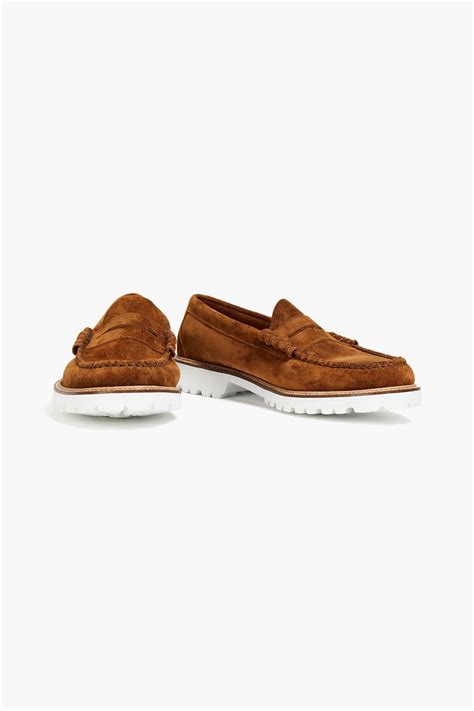 G H Bass And Co Weejun 90 Suede Penny Loafers The Outnet