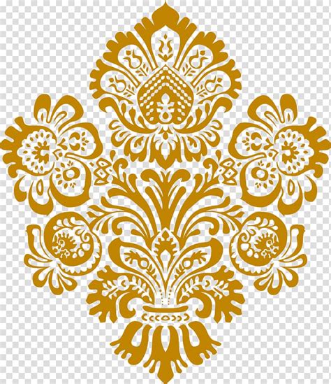 Gold Floral Graphic Damask Gold Gold Flower Transparent Background